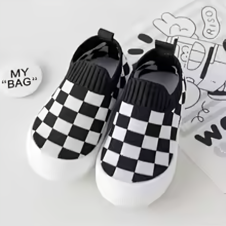Mini Fashion - Blokkert mønster - Fleksibel slip-on-sko