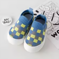 Thumbnail for Mini Fashion - Blokkert mønster - Fleksibel slip-on-sko