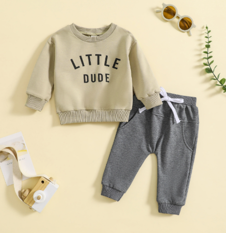 Mini Fashion™ - Tøft "Little Dude"-sett - joggedress i bomull