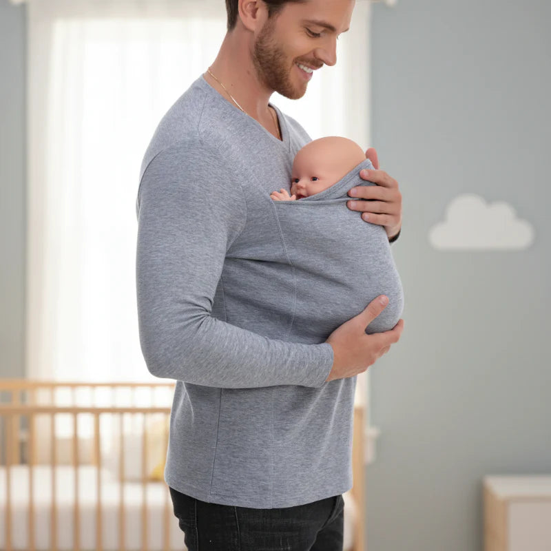 Kangaroo Pocket Shirt – Komfortabel og praktisk – T-skjorte-babysele for menn