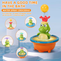 Thumbnail for Light Up Crocodile Bath Toy – Interaktivt & vannmoro – Krokodil-fontene badeleker