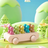 Thumbnail for Pop & Roll – Motoriske ferdigheter og fantasi – Dukkebilsett i tre