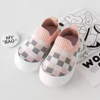 Thumbnail for Mini Fashion - Blokkert mønster - Fleksibel slip-on-sko