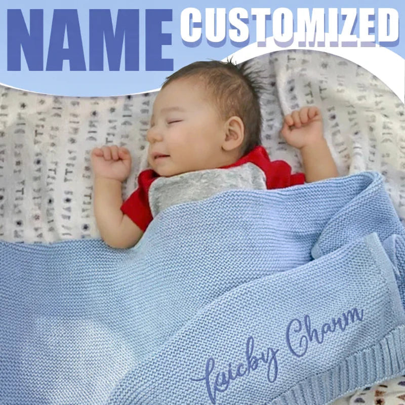 Personalized Baby Blanket – Myk og unik – Personlig brodert bomullsteppe
