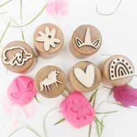 Thumbnail for WoodStamp – Montessori & Kreativt – 6 stk. leirestempler av tre