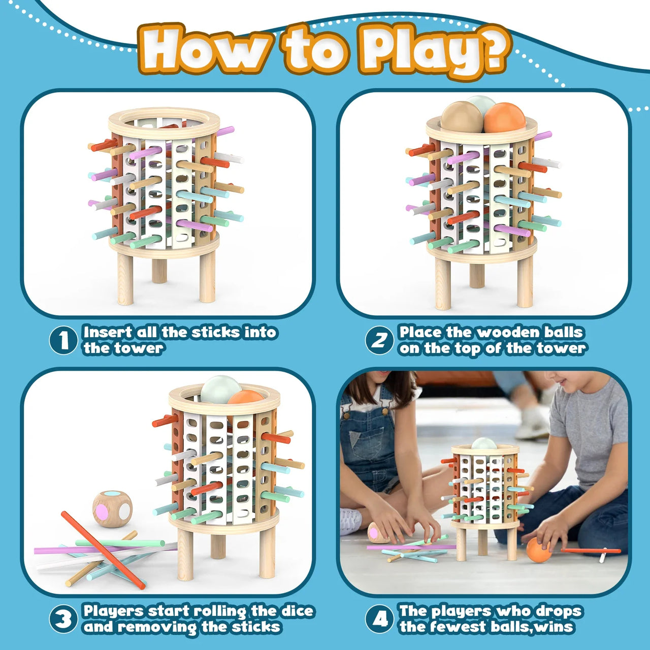 Balance Tower™ – Stable og telle – Tenkespill i tre