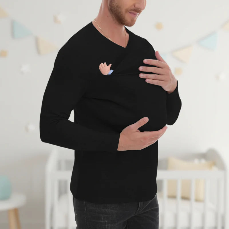 Kangaroo Pocket Shirt – Komfortabel og praktisk – T-skjorte-babysele for menn