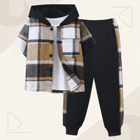 Thumbnail for Boys Checkered Outfit – Trendy og behagelig – Rutet barnesett