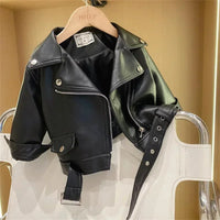 Thumbnail for Girls Leather Jacket – Kult og stilig – Barnejakke i skinn