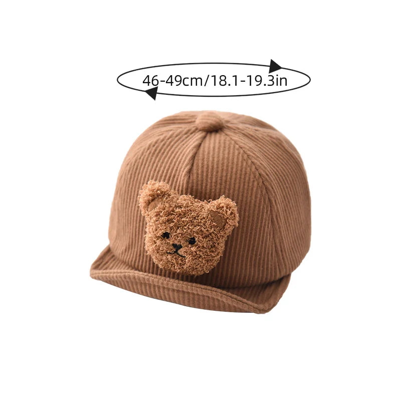 Mini Fashion - Tøff og søt – Corduroy barnecap med bjørn