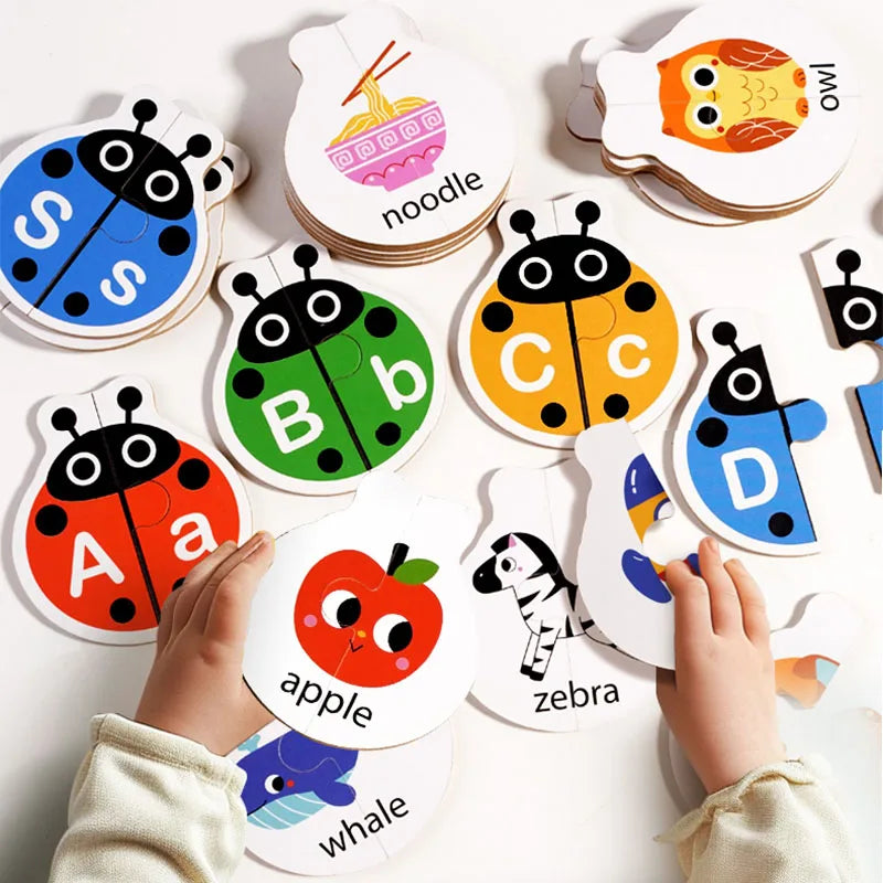 Wooden Letter Matching Game – Læring og lek – Alfabetpuslespill