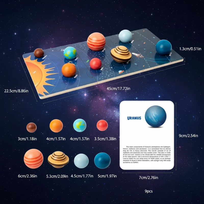 Wooden Solar System – Lærerikt og oppdagelsesrikt – Planet-lekesett