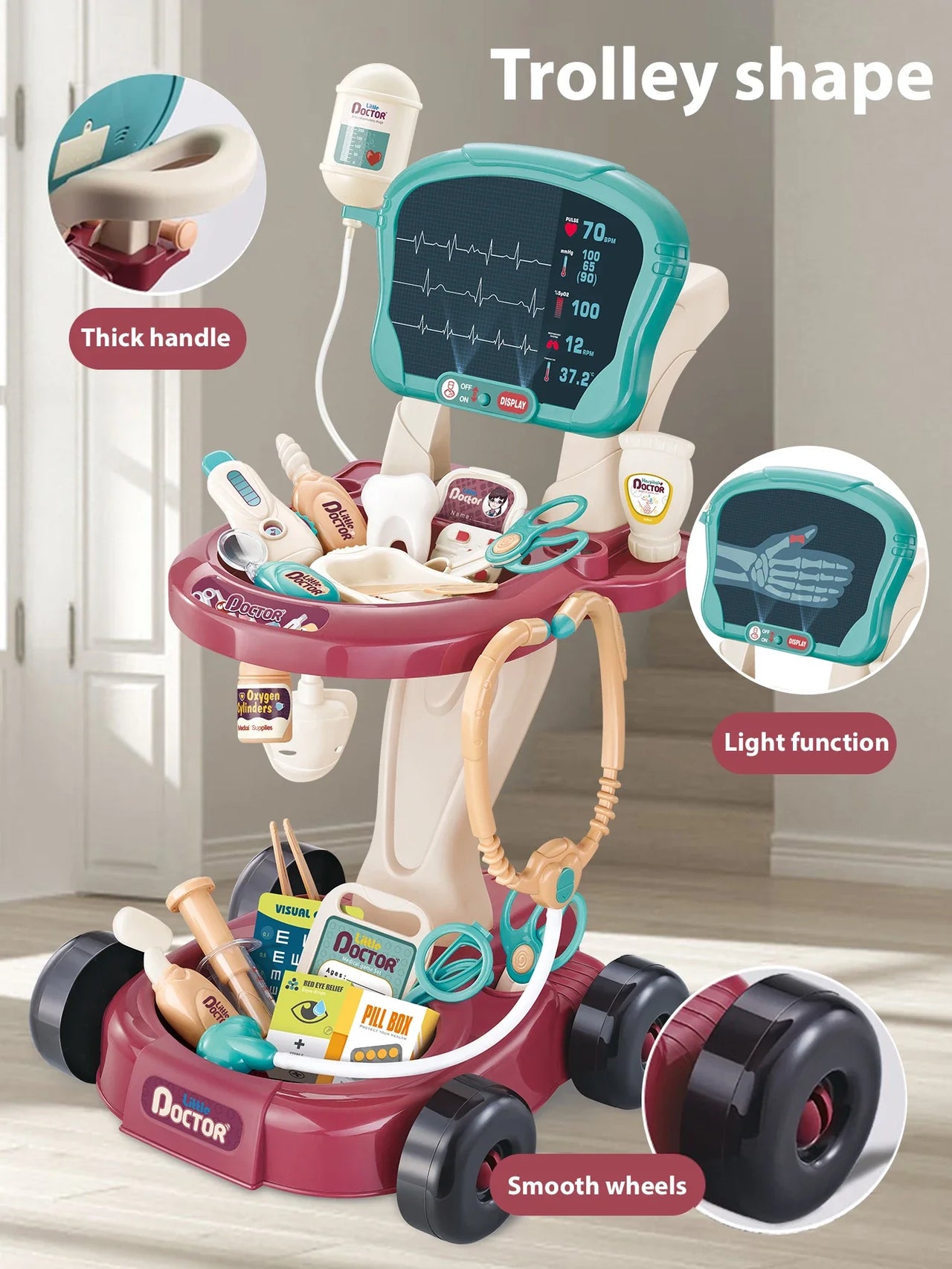 Mini Medic - Forsiktig og smart - Lekesett med legekjerre