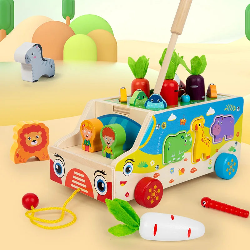 Montessori Animal Matching Toy – Lærerikt og interaktivt – Pussel-lekebil