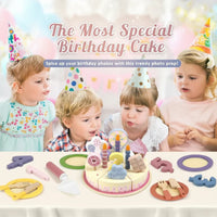 Thumbnail for Wooden Cake Cutting Toy – Kreativitet og rollespill – Bursdagskake i tre