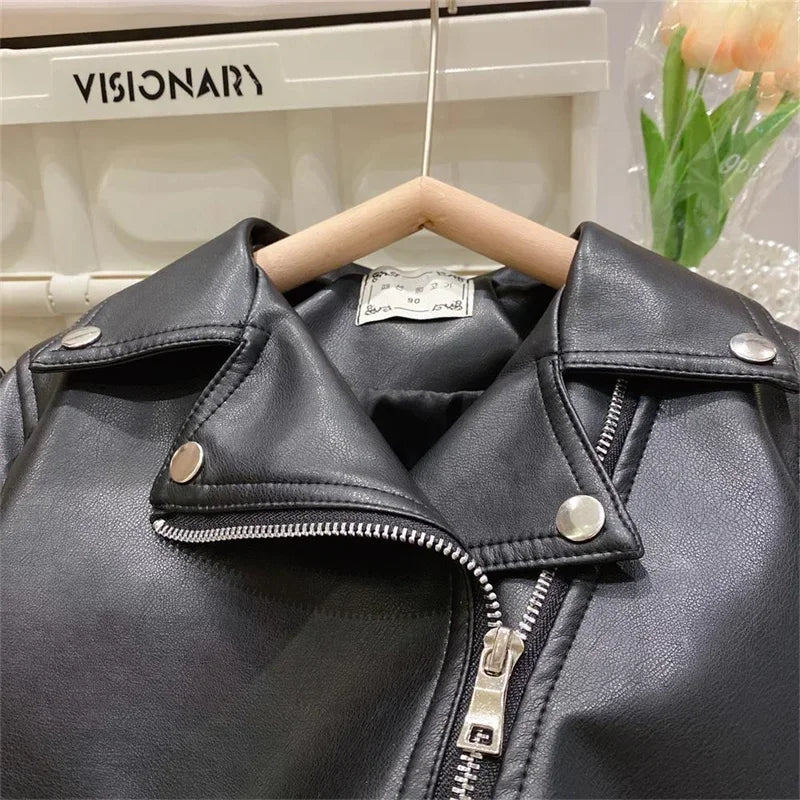 Girls Leather Jacket – Kult og stilig – Barnejakke i skinn