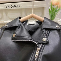 Thumbnail for Girls Leather Jacket – Kult og stilig – Barnejakke i skinn