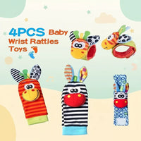 Thumbnail for Wrist Rattle and Socks – Motorikk & lek – Rangle for babyer (sett med 4)