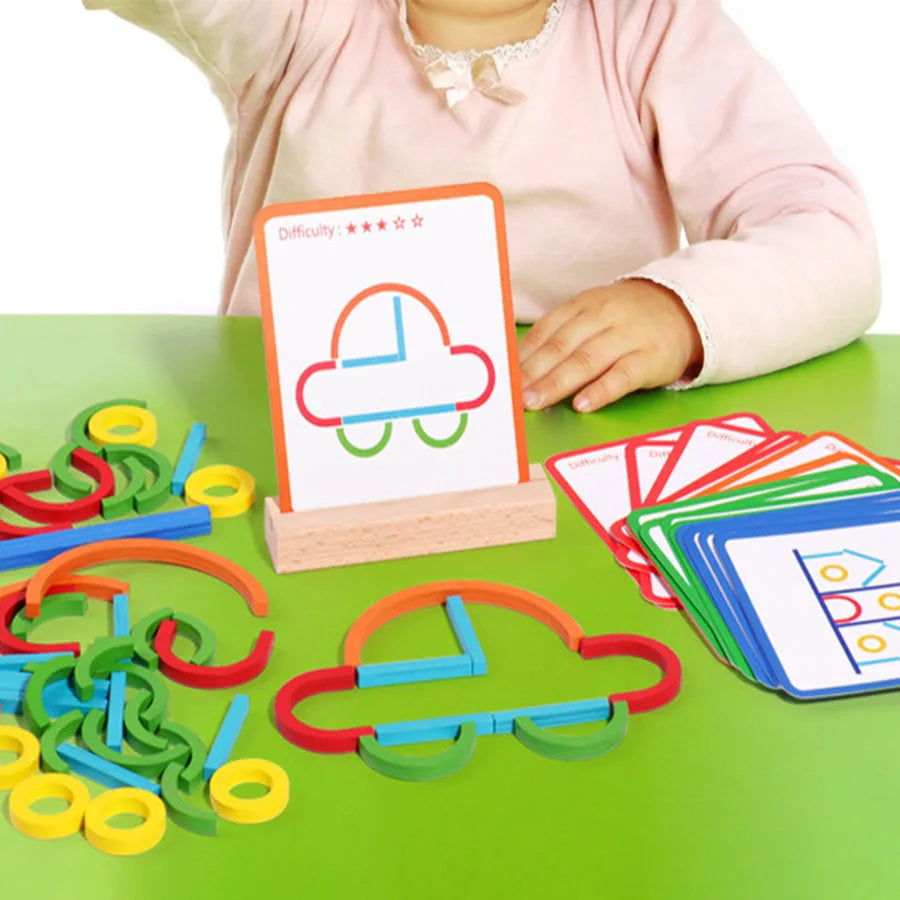Sticks & Rings – Slank og kreativ – Figurpuslespill i tre