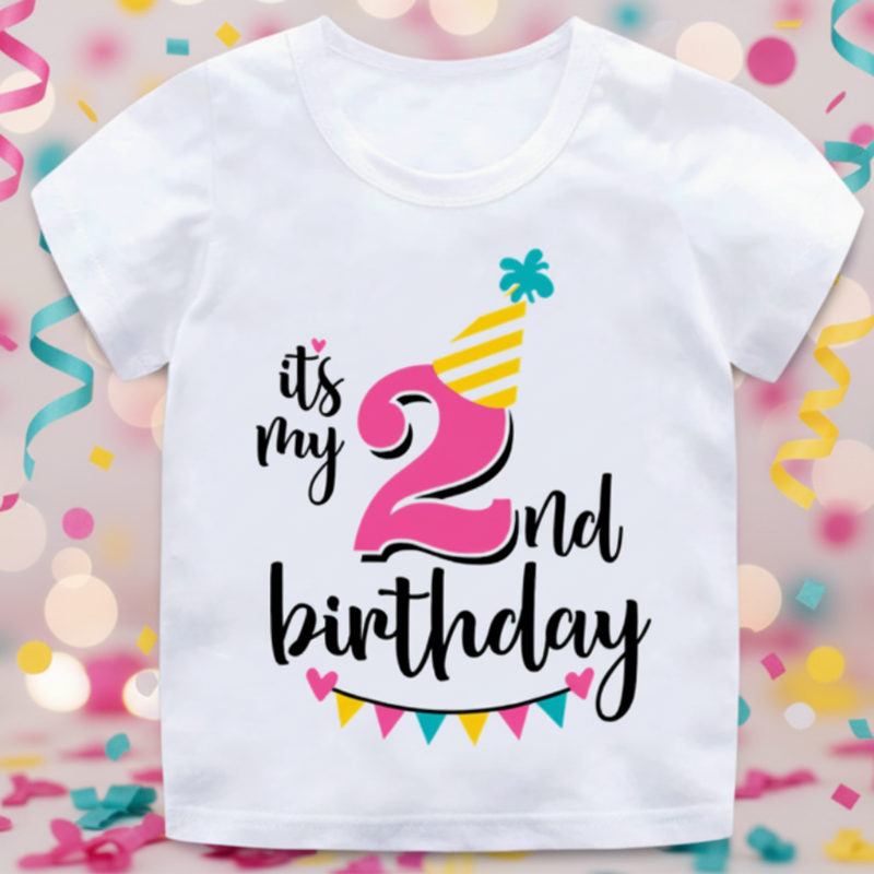 Birthday Graphic Tee – Søt og luftig – bursdags-T-skjorte for barn