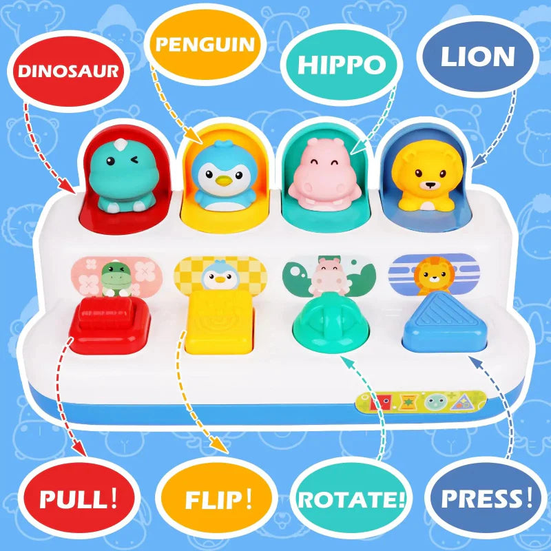 Pop Up Activity Toy – Oppdag & Lær – Sensorisk babyleketøy