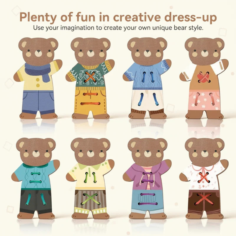 ThreadBear – Søt og lærerik – Montessori-trådleketøy bjørn