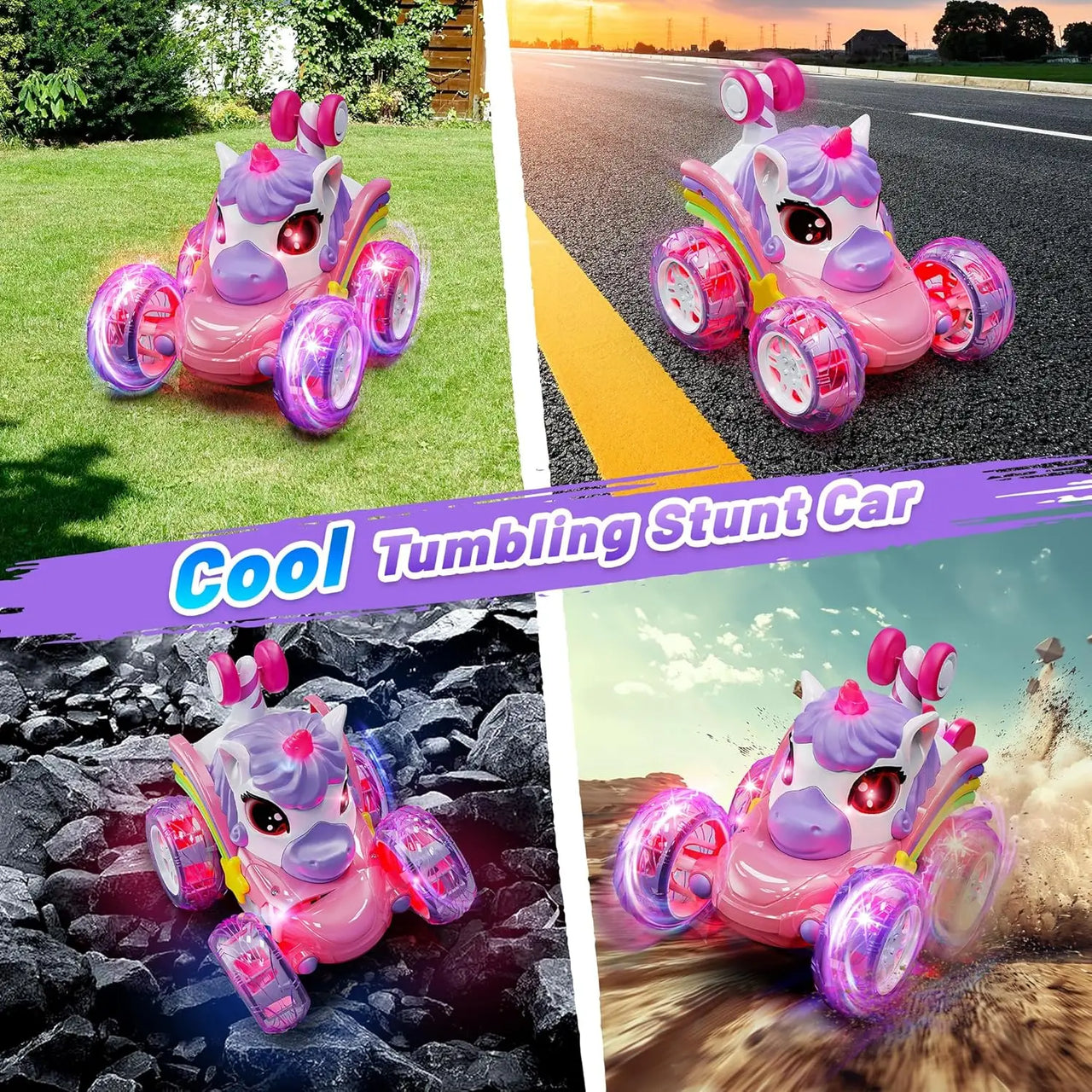 GlowRide – Fargerik og aktiv – Enhjørning RC-bil