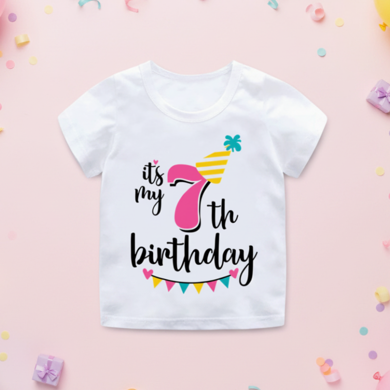 Birthday Graphic Tee – Søt og luftig – bursdags-T-skjorte for barn