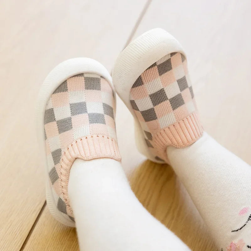 Mini Fashion - Blokkert mønster - Fleksibel slip-on-sko