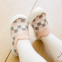 Thumbnail for Mini Fashion - Blokkert mønster - Fleksibel slip-on-sko