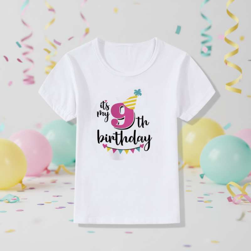 Birthday Graphic Tee – Søt og luftig – bursdags-T-skjorte for barn