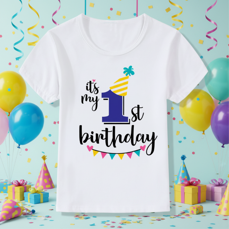 Birthday Graphic Tee – Søt og luftig – bursdags-T-skjorte for barn