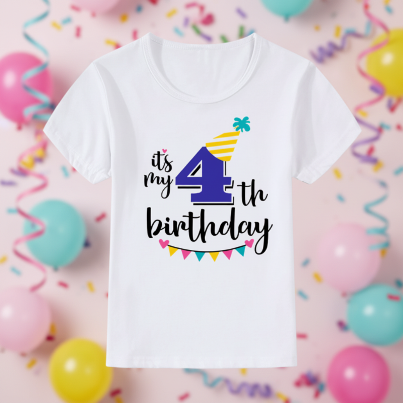 Birthday Graphic Tee – Søt og luftig – bursdags-T-skjorte for barn