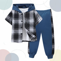 Thumbnail for Boys Checkered Outfit – Trendy og behagelig – Rutet barnesett