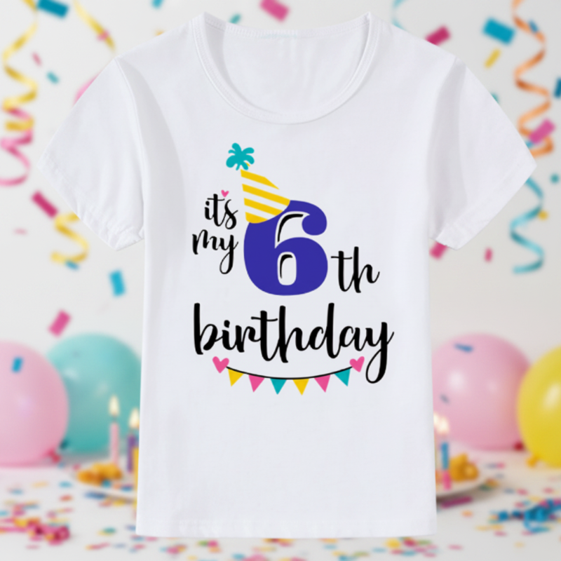 Birthday Graphic Tee – Søt og luftig – bursdags-T-skjorte for barn