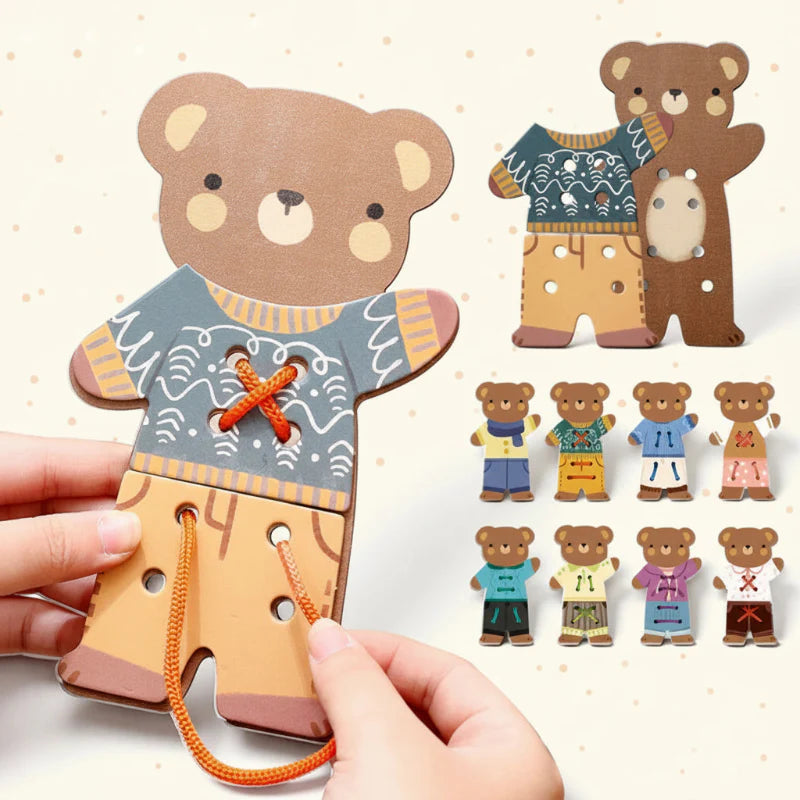 ThreadBear – Søt og lærerik – Montessori-trådleketøy bjørn