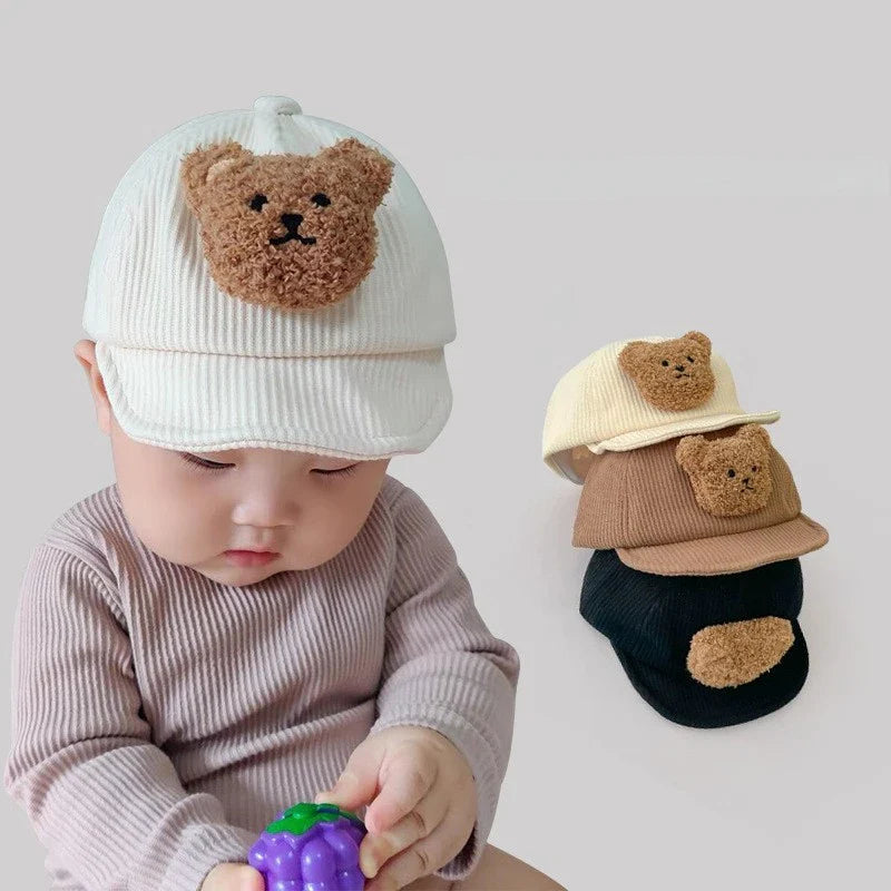 Mini Fashion - Tøff og søt – Corduroy barnecap med bjørn