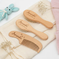 Thumbnail for Personalized Hairbrush – Myk og unik – Personlig babyhårbørstesett
