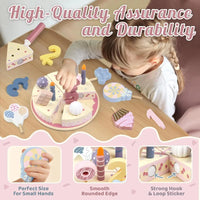 Thumbnail for Wooden Cake Cutting Toy – Kreativitet og rollespill – Bursdagskake i tre