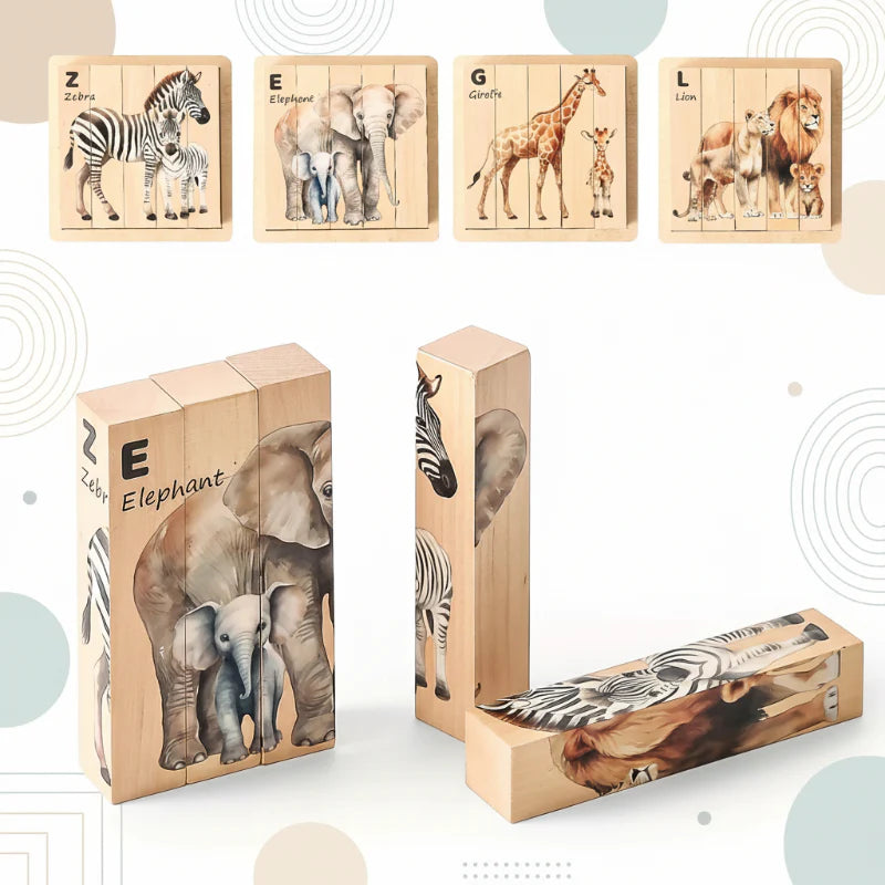 ZooStack – Tre & Interaktivt – Dyreklosser Puzzle