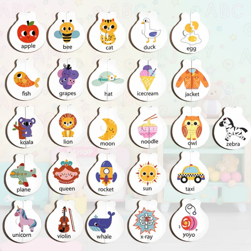 Wooden Letter Matching Game – Læring og lek – Alfabetpuslespill