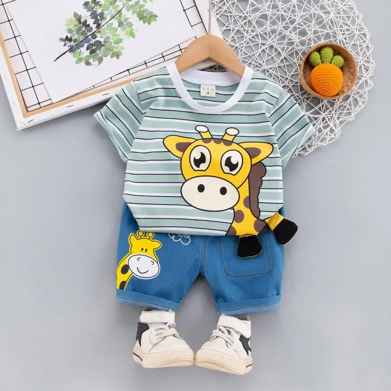 Mini Fashion™ - Girafftrykk - Deilig sett i bomull