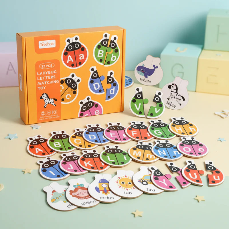 Wooden Letter Matching Game – Læring og lek – Alfabetpuslespill