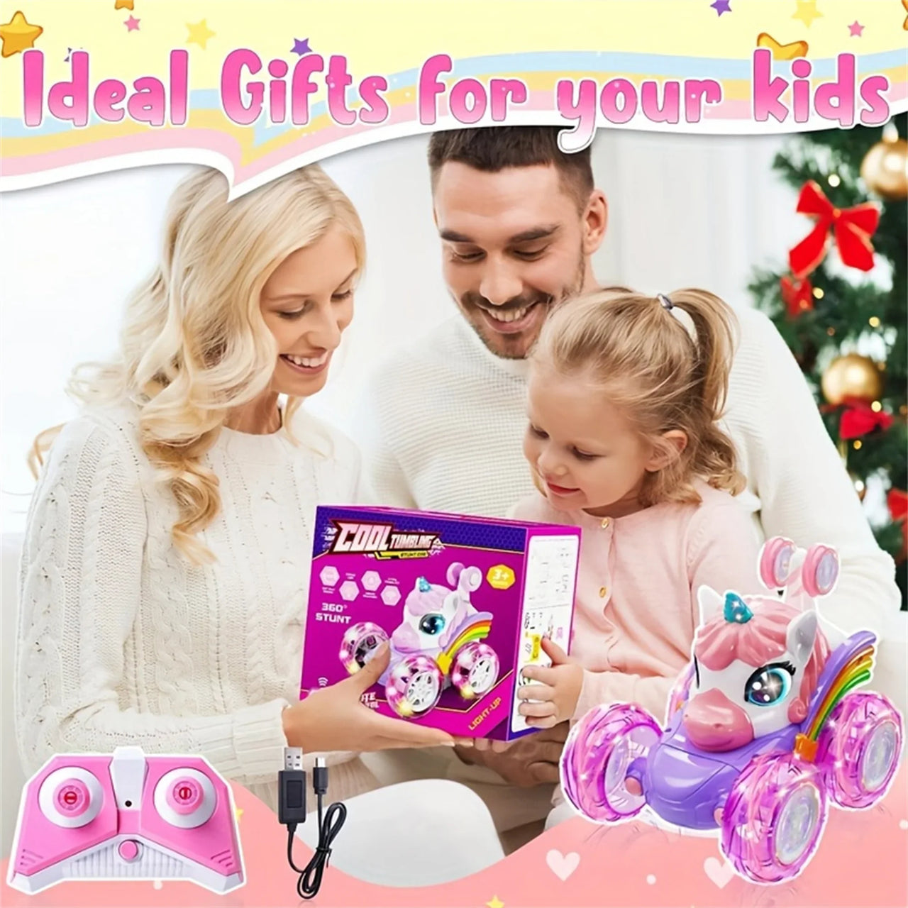 GlowRide – Fargerik og aktiv – Enhjørning RC-bil