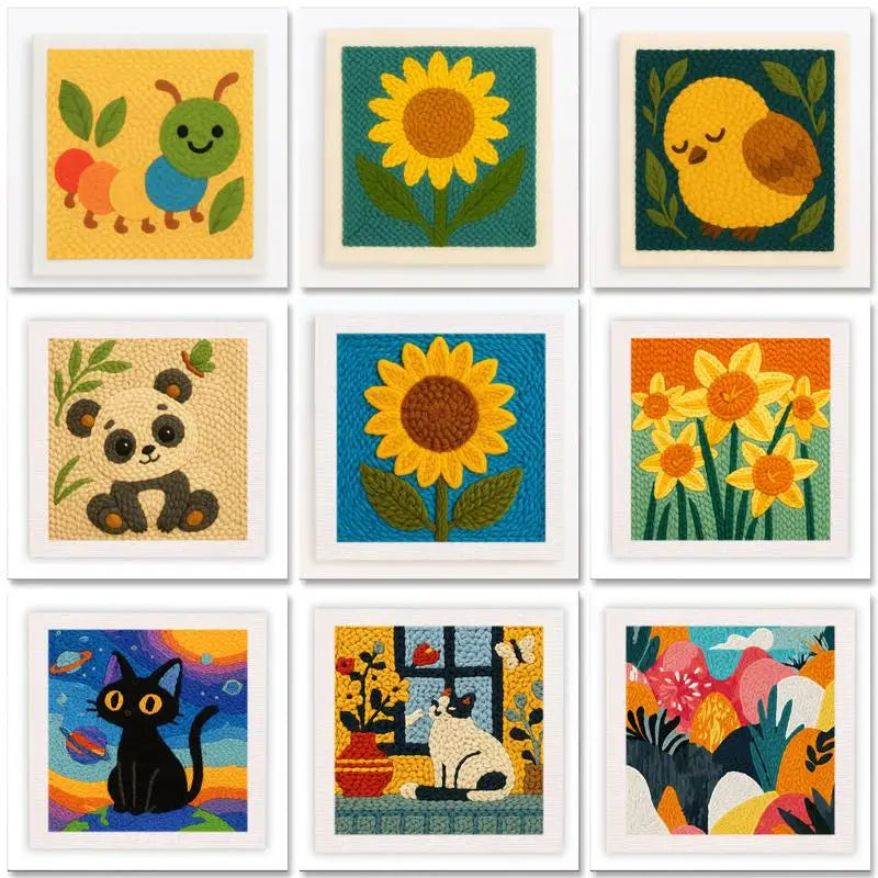 ThreadArt – Håndlaget og fargerikt – Broderisett med dyr