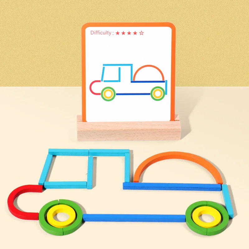 Sticks & Rings – Slank og kreativ – Figurpuslespill i tre