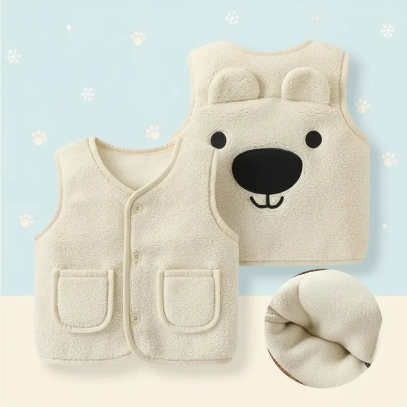 Baby Bear Fleece Vest – Varm og myk – Barnetrøye med bjørnemotiv