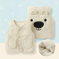 Thumbnail for Baby Bear Fleece Vest – Varm og myk – Barnetrøye med bjørnemotiv