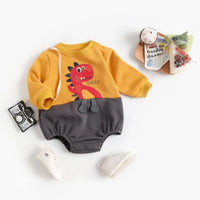 Thumbnail for Mini Fashion – Myk fleecedress med Dino-trykk