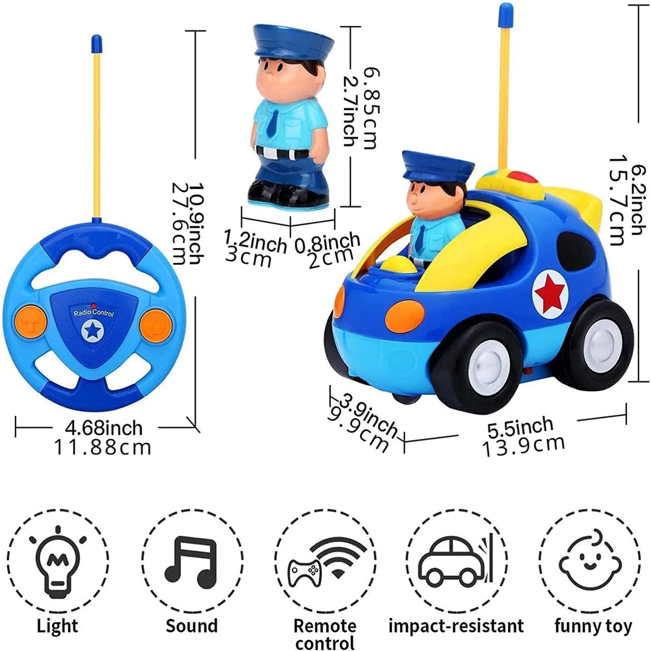 Police Toy Car™ - Politilekebil - Fjernstyrt bil